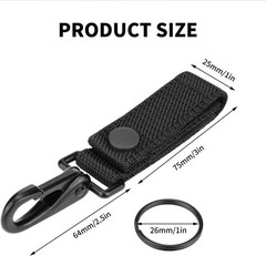 Ullnosoo Heavy Duty Belt Keeper Keychain – Nylon MOLLE Strap for Duty Belt