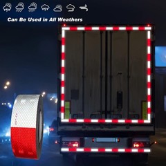 DOT-C2 Reflective Tape 2 Inch x 100 Feet Waterproof Red White Safety Tape