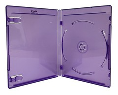 25 PREMIUM STANDARD Clear Purple Blu-Ray Single Cases 12MM & 100 OPP Bags