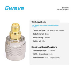 TNC Male to SMA Female Adapter, DC – 3GHz