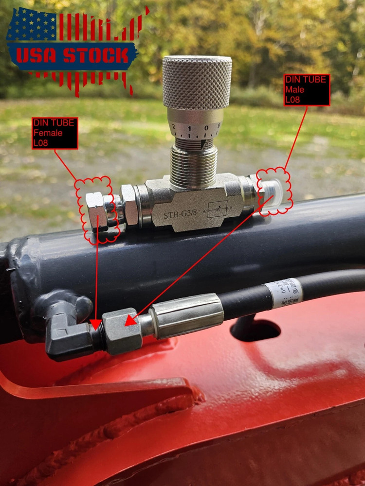 3/8″ L08 -Hydraulic Flow Control Valve – STB-G3/8 – Mini Excavator – AGT – USA