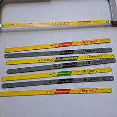 Starrett #151 8″, 10″ & 12″ Open Grip Adjustable Hacksaw Frame With 7 New Blades