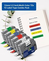 6PK Label Maker Tape 12mm Laminated for Brother P-Touch TZ-231 TZe-231 PT-D210