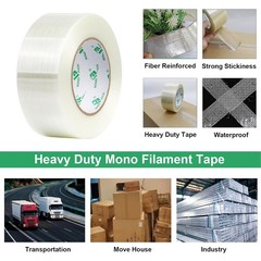 Reliable Waterproof Filament Strapping Tape, 2 Inch x 60 Yards – 5.5 Mil Thick
