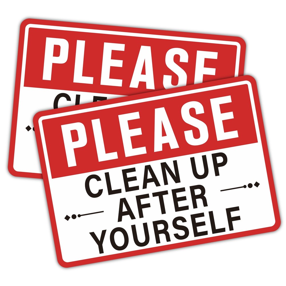 2PCS Be Considerate Clean up after Yourself Sign for Bathroom and Kitchenï¼ŒS…
