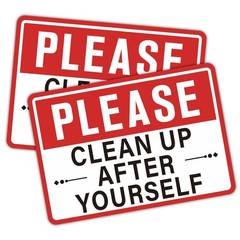 2PCS Be Considerate Clean up after Yourself Sign for Bathroom and Kitchenï¼ŒS…