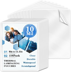 150 Pack 10 Mil Thermal Laminating Pouches Fits Letter Size 8.5 × 11