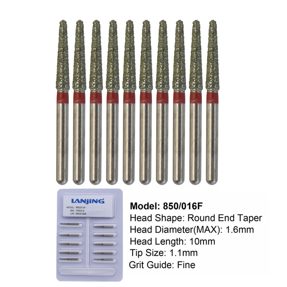 Dental Diamond Burs FG Friction Grip High Speed Football Round End Taper 856 368