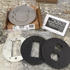 NEW Carlon E97SS Duplex/GFCI Round Floor Box Cover Kit, Stainless Steel