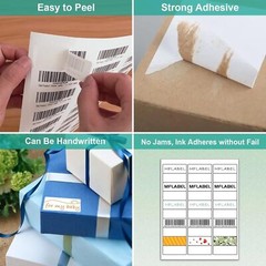 100 Sheets 1″x2-5/8″ Address Shipping Labels Stickers 30-UP for Inkjet and Laser
