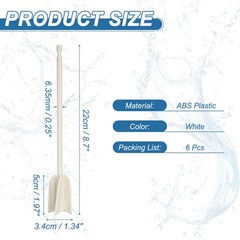 6Pcs 8.7″ ABS Plastic Silicone Resin Mixer Paddle White