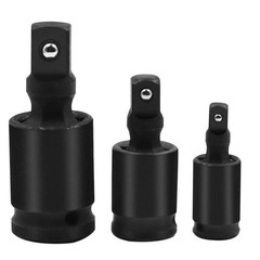 3PCS Impact Rated Universal Joint Socket Set 1/4″ 3/8″ 1/2″ Drive Swivel Adapter