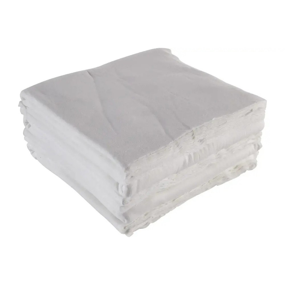 Brixwell QI7M-001 Wiping Cloth, Cotton, 18″ x 18″ Premium Quality White