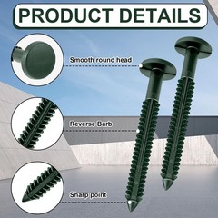 Blulu 36 Pcs 3 Inch Vinyl Shutter Fastener Window Panel Peg Lok Pin Pegs Screws