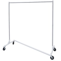 Heavy Duty Steel Clothes Rack Rolling Garment Z Clothing Rack W/Lockable Casters
