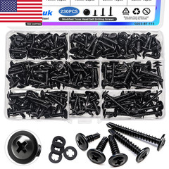 230PCS #8 Self Tapping Screws,410 Stainless Steel Self Tapping Screws for Metal,