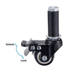 4pcs Swivel Expanding Stem Caster with Brake 1.5″ Diameter 88Lbs Load Capacity