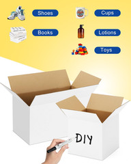 20-Pack Assorted Shipping Boxes: Small White Corrugated Mailers