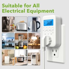 Plug In Watt Meter Power Energy Monitor Backlit LCD Voltage Amps kWh 9 Modes