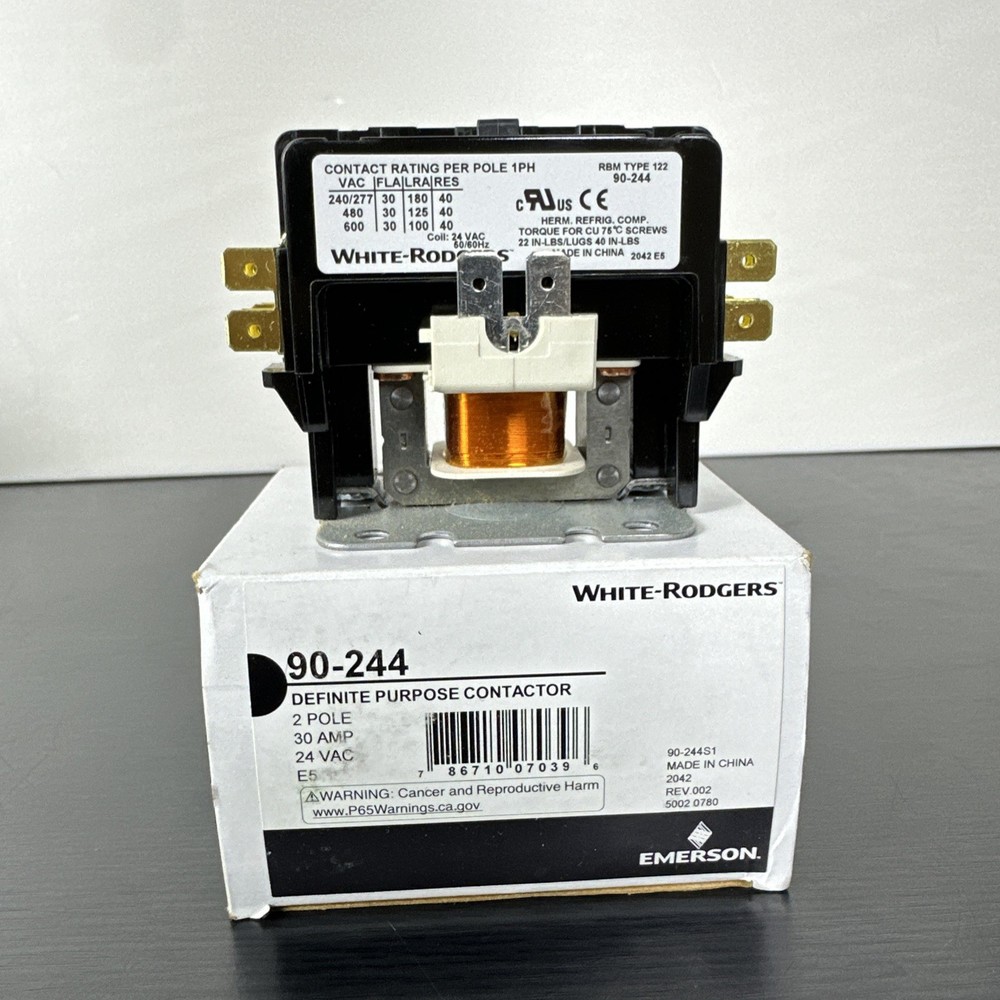 White Rodgers Magnetic Contactor 50/60Hz 30A 40A 2-Poles 24VAC 90-244