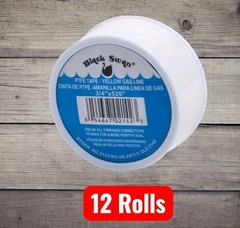 12 Rolls Black Swan White .75 in. W X 520 in. L PTFE Tape 02105
