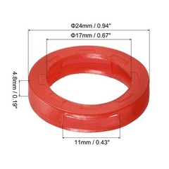 20Pcs 24mm Key Cap Cover Rings Identifier Coding Tag Silicone Sleeve Red