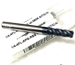 2PC Carbide Plus 1/4″ 4FL Corner Radius End Mill .06R Carbide AlTiCrN 3/4″ LOC