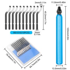Deburring Tool Set Metal Handle Deburrer + 10PCS BS1010 HSS Burr Removal Blades