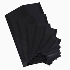 Many Sizes for Glossy Black Flat Foil Mylar Heat-Sealable Open Top Pouch Bag B01