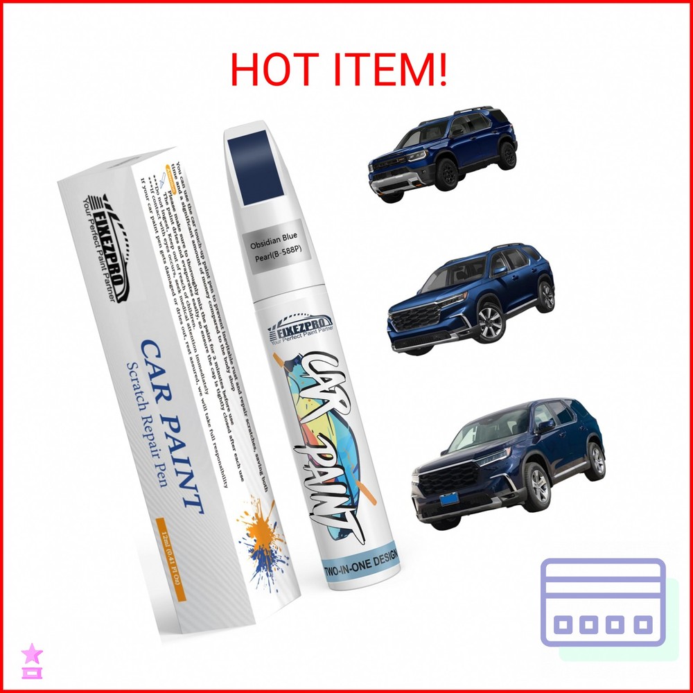 FIXEZPRO B-588P Obsidian Blue Pearl Car Touch Up Paint for Honda, Color Match Au