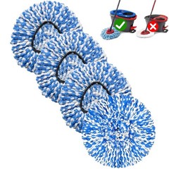 4 Pack Mop Replace Heads Compatible for OCeda, Spin 4 Count (Pack of 1), Blue