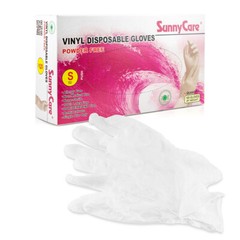 SunnyCare #7803 Powder Free Vinyl Gloves Food Service (Latex Nitrile Free) 🔥 L
