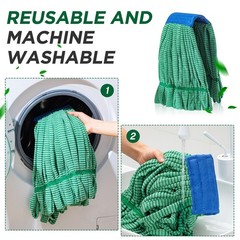 Hushee 6 Pack Large Microfiber Tube Mop Heads 18 oz Heavy Duty Commercial Ind…