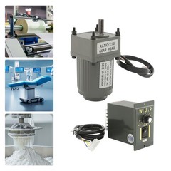 Electric AC Gear Motor Single Phase Variable Speed Controller 1:10 125RPM 110V