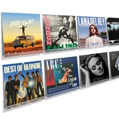 upsimples 8 Pack Vinyl Record Wall Mount Shelves, 12″ 12×1.7, Clear