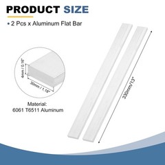 2 Pack 6061 Aluminum Flat Bars 5/32 x 1-3/16 x 13 Inch
