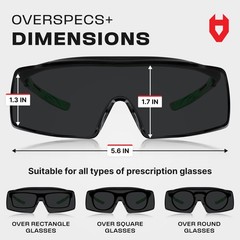 NoCry Tinted Safety Glasses Over Eyeglasses for Men and Women with Anti Scrat…