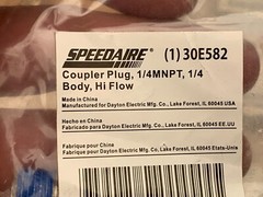 Speedaire Coupler Plug 1/4MNPT, 1 4 Body, Hi Flow 30E582 – Lot of 20 NIB