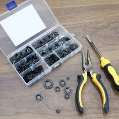 340Pcs Internal Tooth Star Lock Spring Quick Washer Push On Speed Nut Assortment