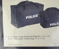 Large Black Cavas POLICE Logo Equipment Gear Bag Rothco 8116