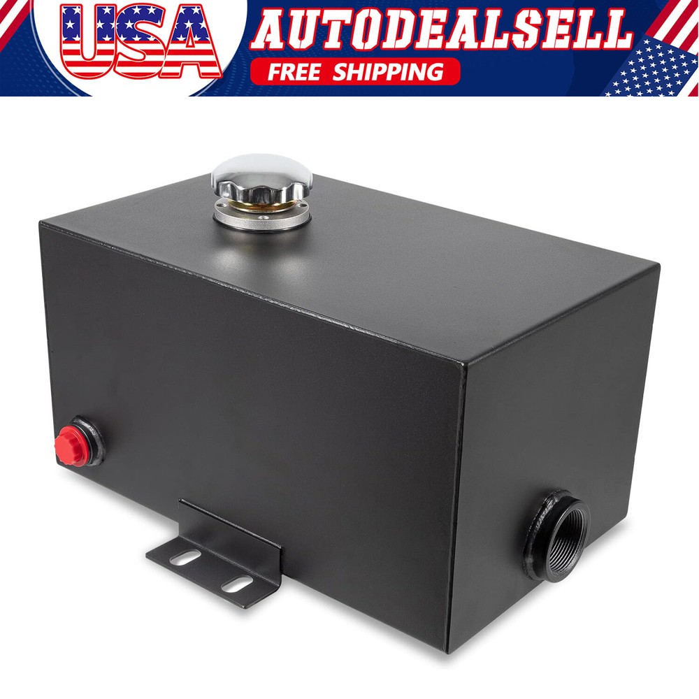 Hydraulic Fluid Reservoir Tank 5 Gallon 14 Gauge with Inlet 1.5″ & Outlet 0.75”
