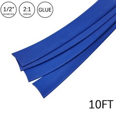 2:1 Heat Shrink Tube – 1/2″ Blue Dual Wall Marine Adhesive Glue Lined Waterproof