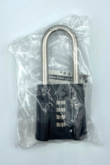 FJM Security SX-874 4-Dial Combination Padlock Long Shackle Black New
