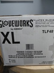 Ammex® TLF Gloveworks Industrial Grade Latex Gloves, PowderFree XL 1000 Gloves