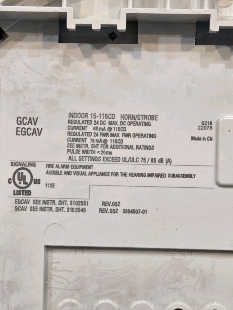 Edwards GCAV EGCAV Horn Strobe