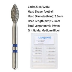 Dental Diamond Burs Zirconia Adjustment FG Egg Football Z379 Z368 for High Speed