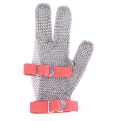 3-Finger Chainmail Protective Glove, Stainless Steel Metal Cut Resistant Glov…