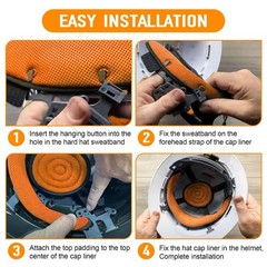 Hard Hat Top Pads and Sweatbands for Safety Helmet, Washable Cooling Liner Pads