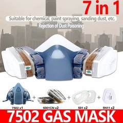 7 in1 7502 Painting Spray Half Face Gas Mask Chemical Epoxy Resin Respirator PPE