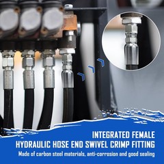 (12) New 3/8″ Hydraulic Hose End Fittings: 3/8″ I.D. Hose x 3/8″ JIC 37 ° Female